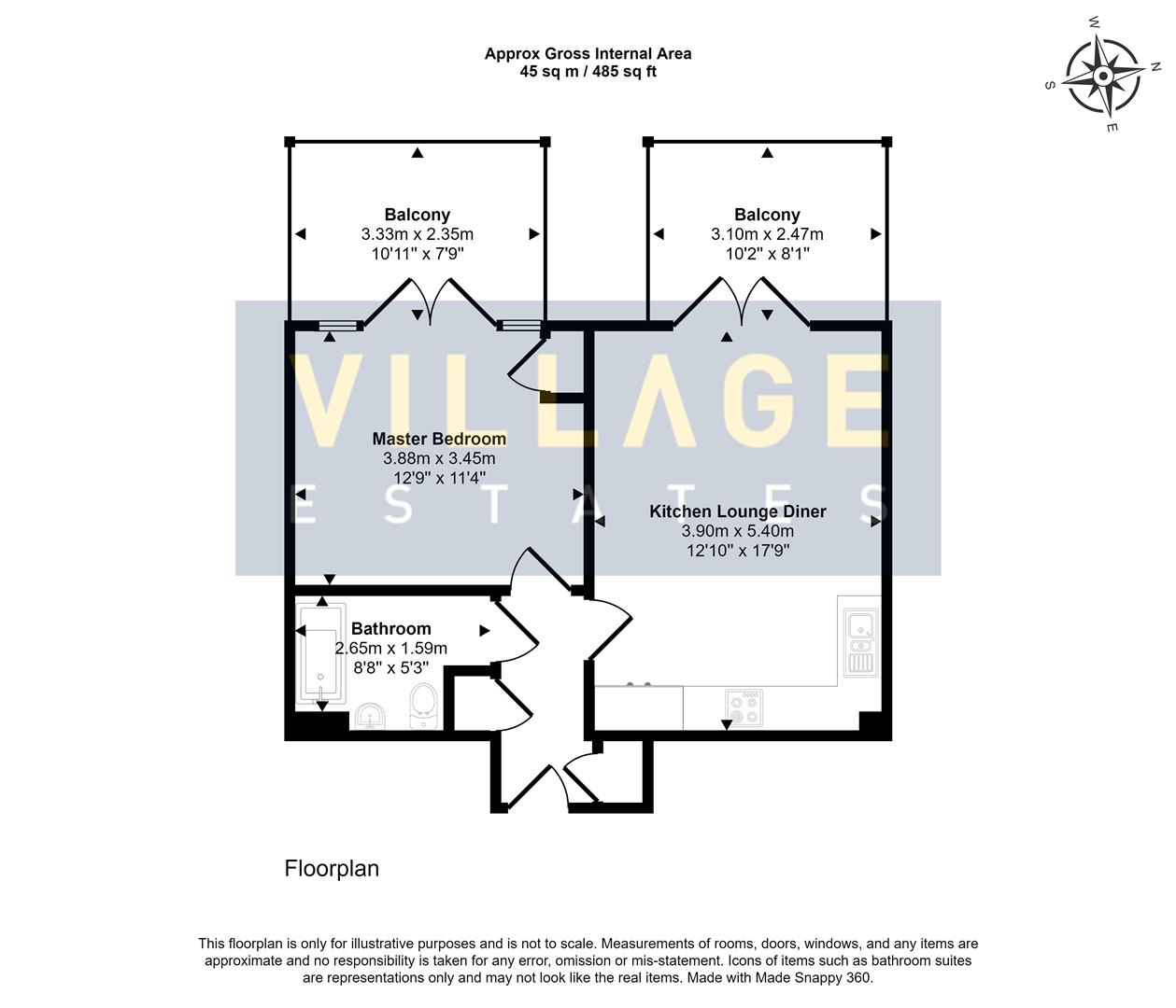 Floorplan for Empire Court, Studio Way, Borehamwood