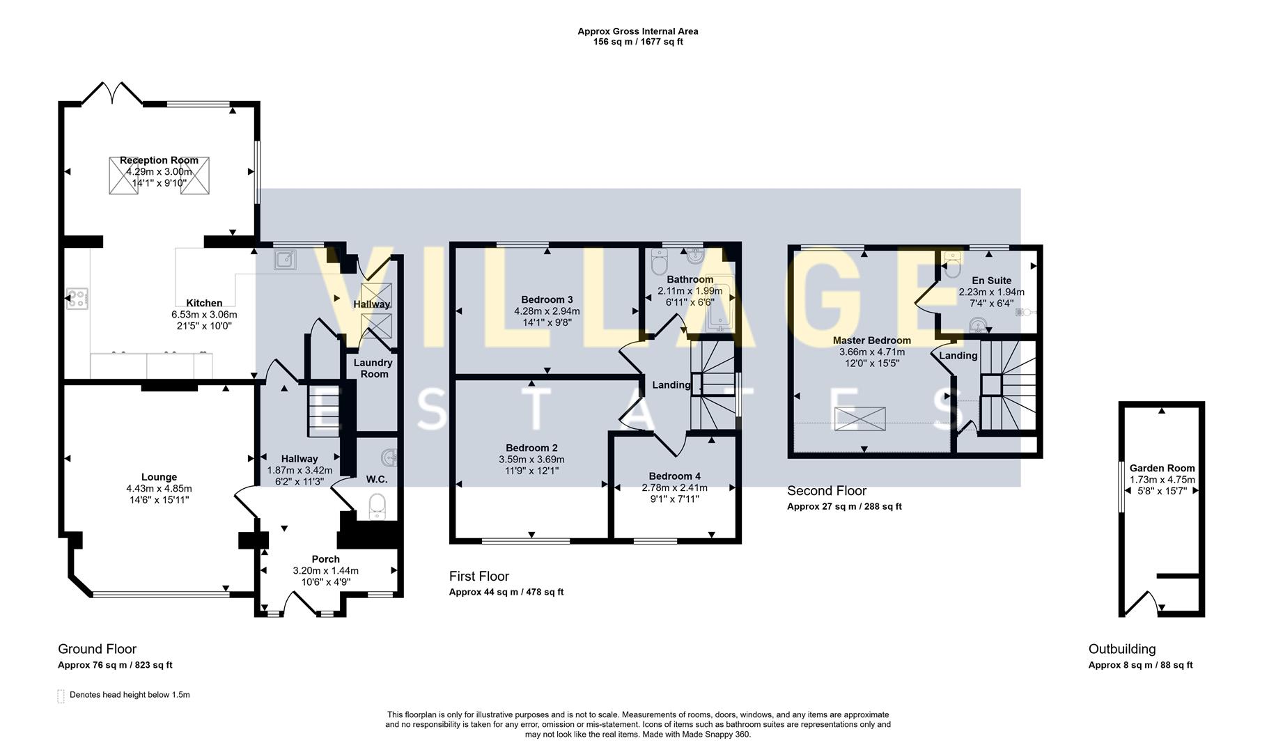 Floorplan for Thornbury Gardens, Borehamwood
