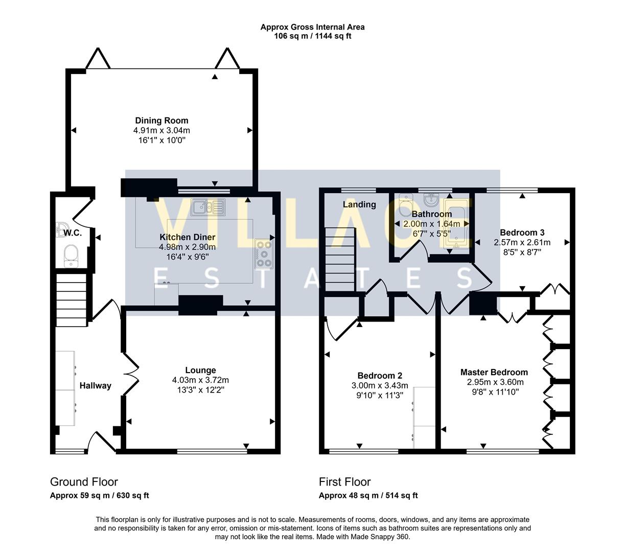 Floorplan for Cleveland Crescent, Borehamwood