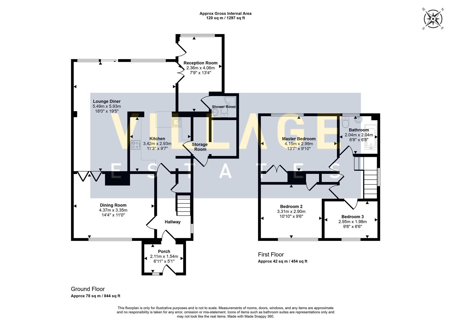 Floorplan for Hillside Avenue, Borehamwood
