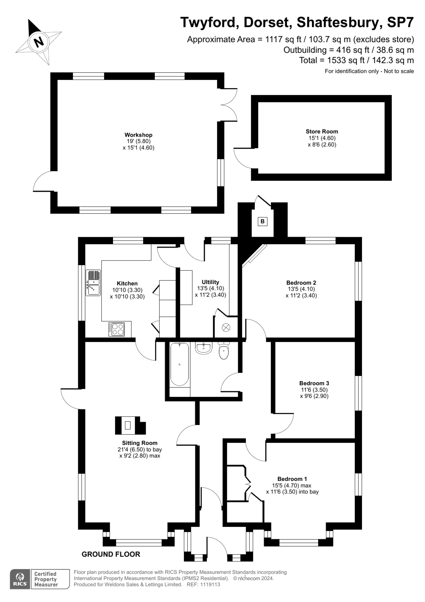 Floorplan for Twyford, Dorset, Shaftesbury