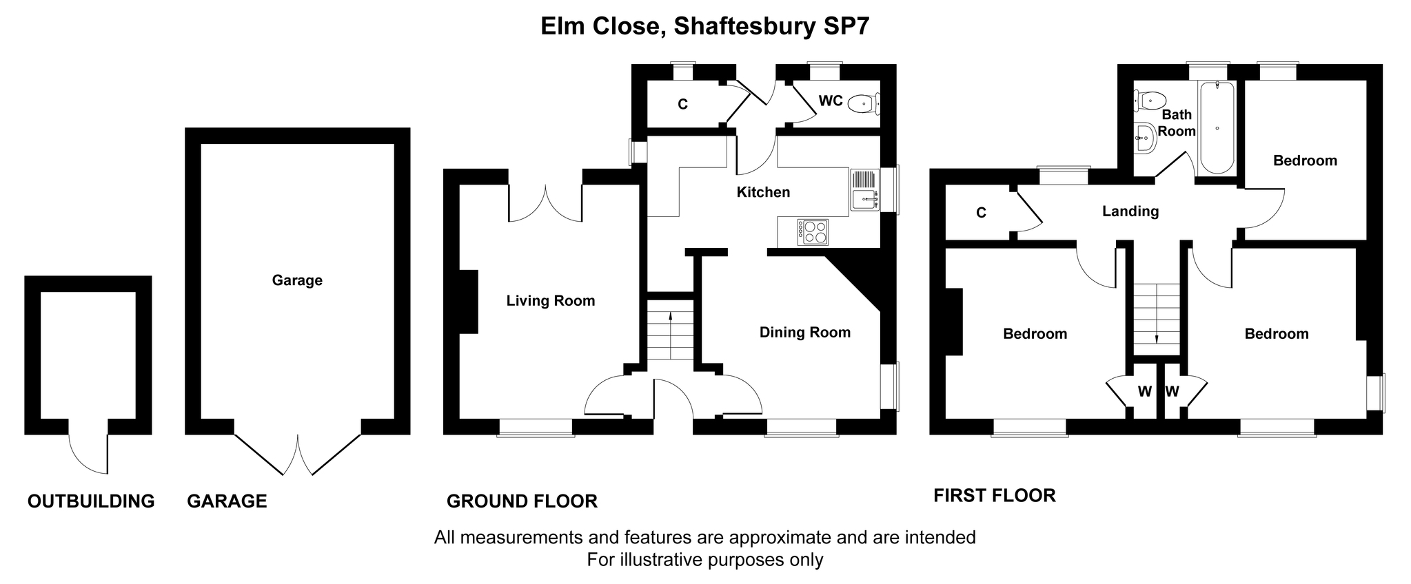 Floorplan for Elm Close, Motcombe, Dorset, Shaftesbury