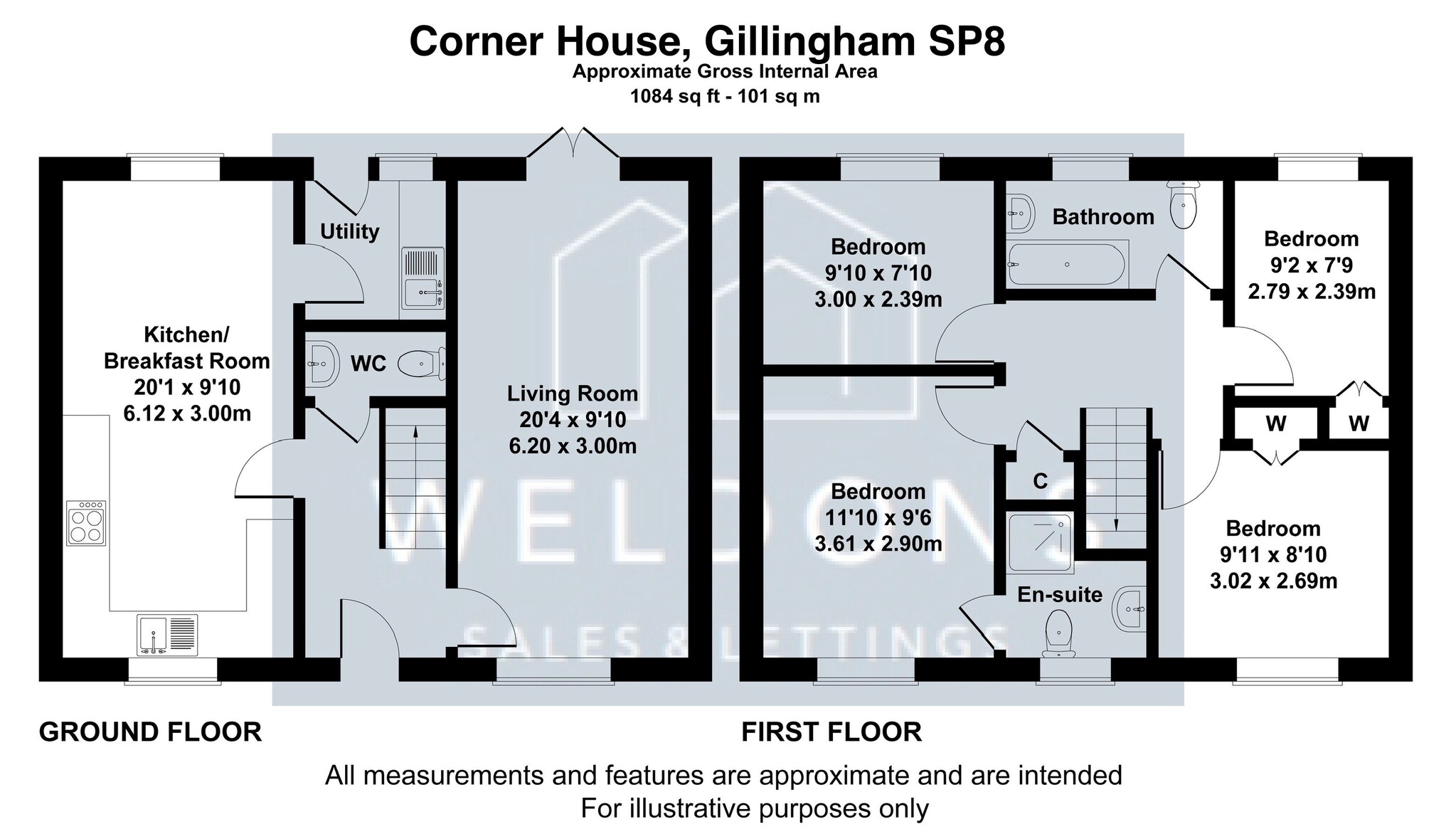 Floorplan for Corner House, Dorset, Gillingham