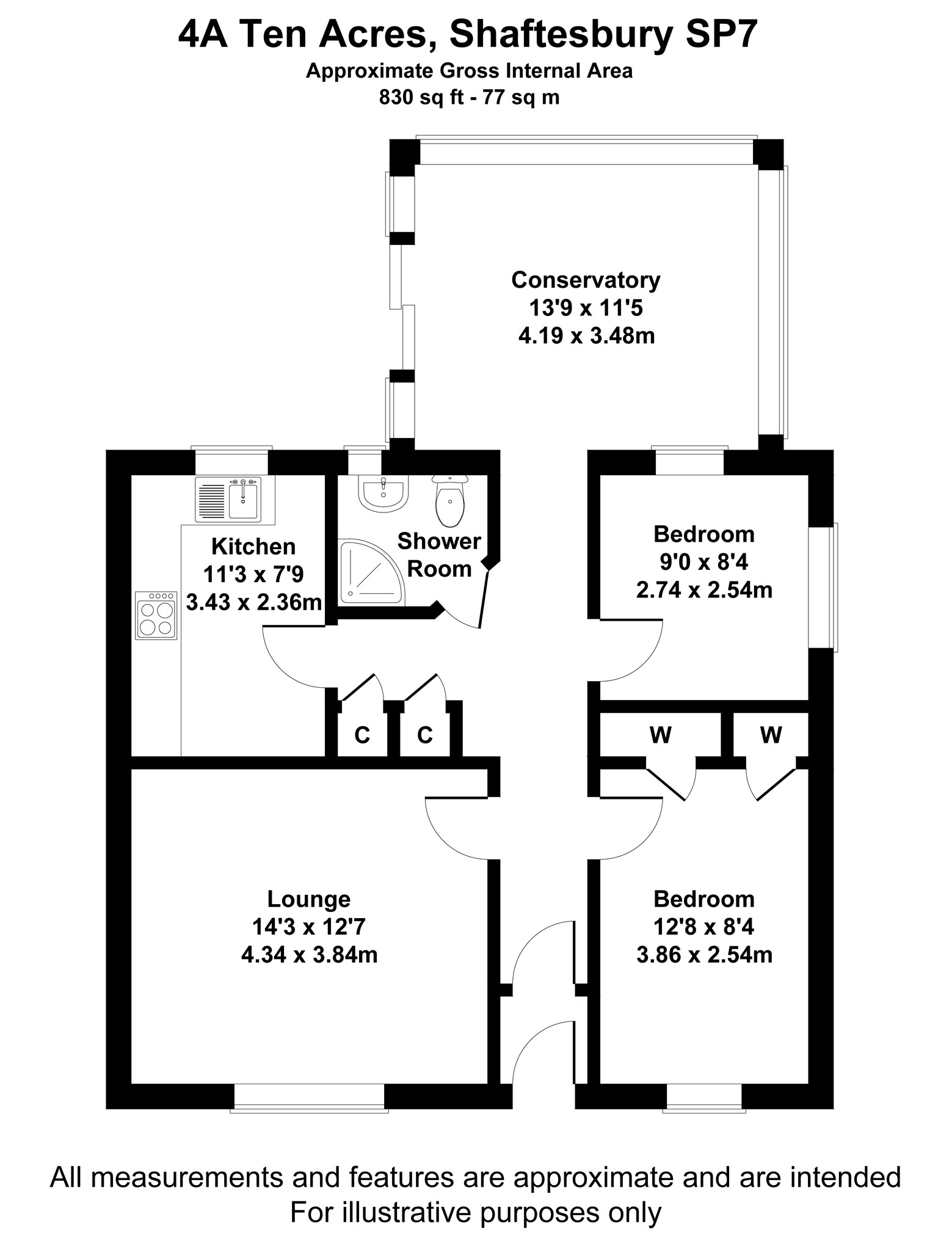 Floorplan for Ten Acres, Dorset, Shaftesbury