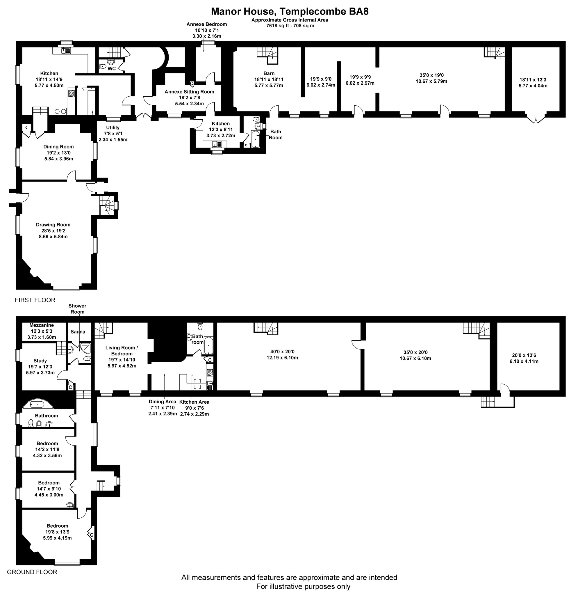 Floorplan for Combe Hill, Somerset, Templecombe