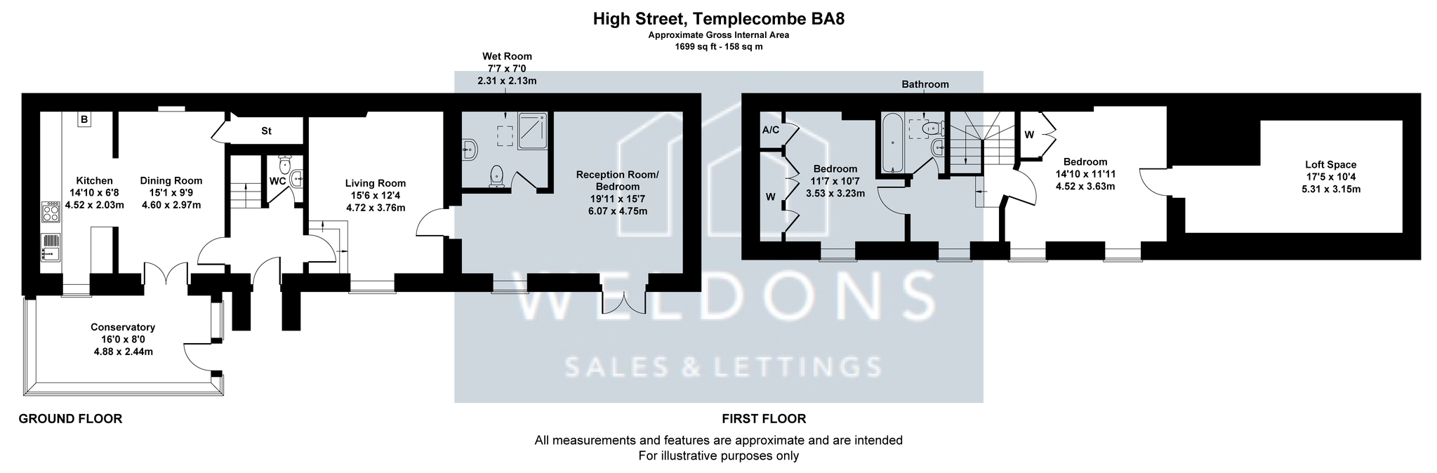 Floorplan for Magdalene Cottage, High Street, Somerset, Templecombe