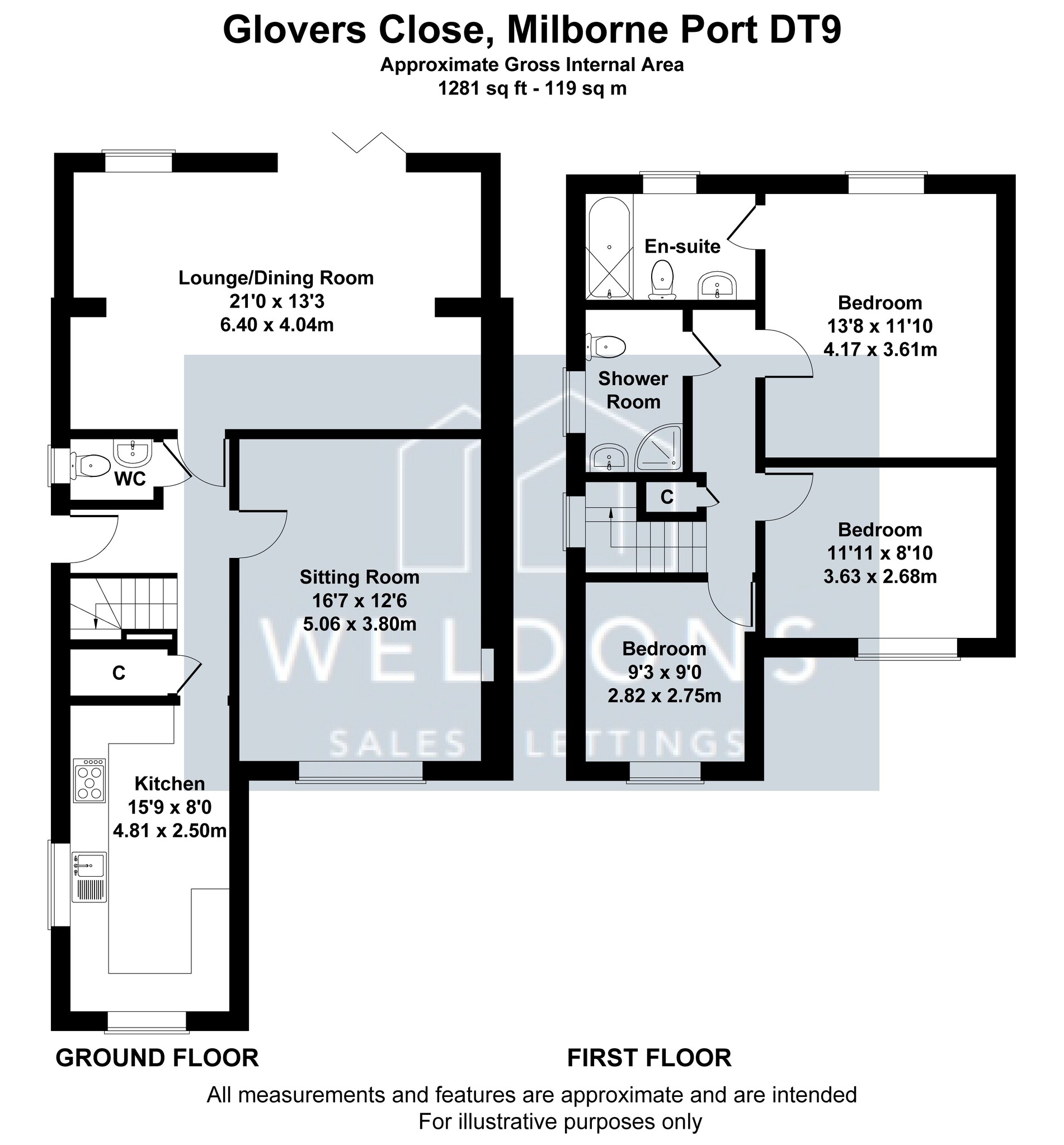 Floorplan for Glovers Close, Dorset, Sherborne