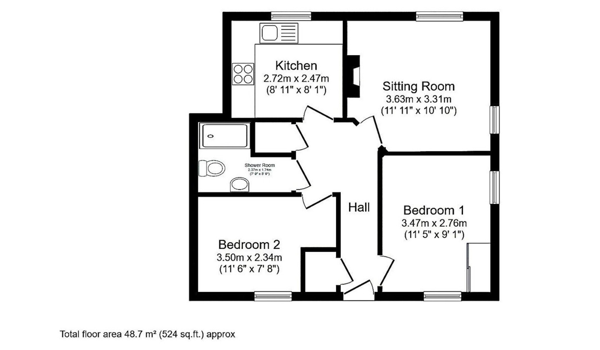 Floorplan for Raleigh Court Long Street, SHERBORNE