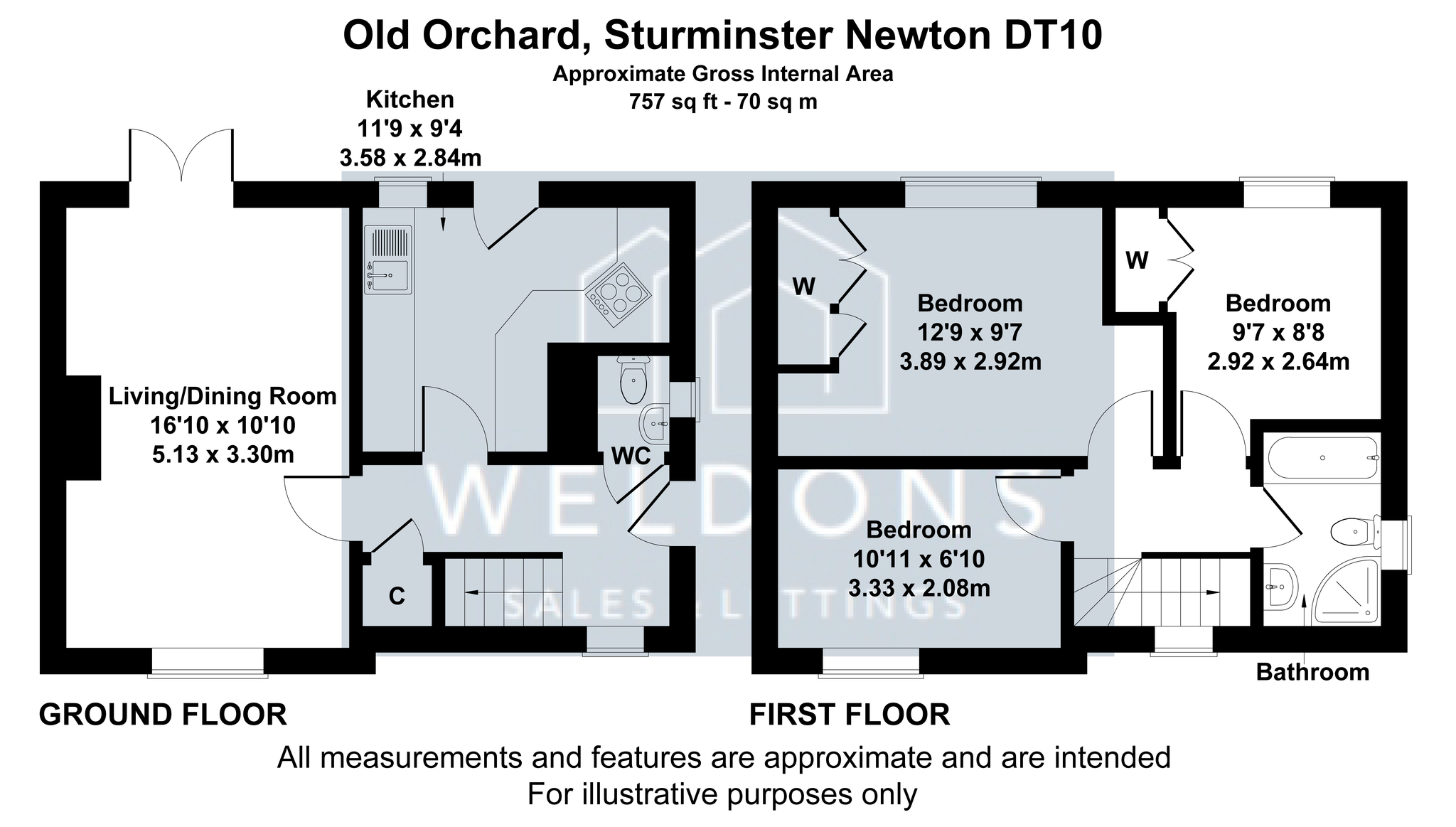 Floorplan for Old Orchard, Lydlinch, STURMINSTER NEWTON