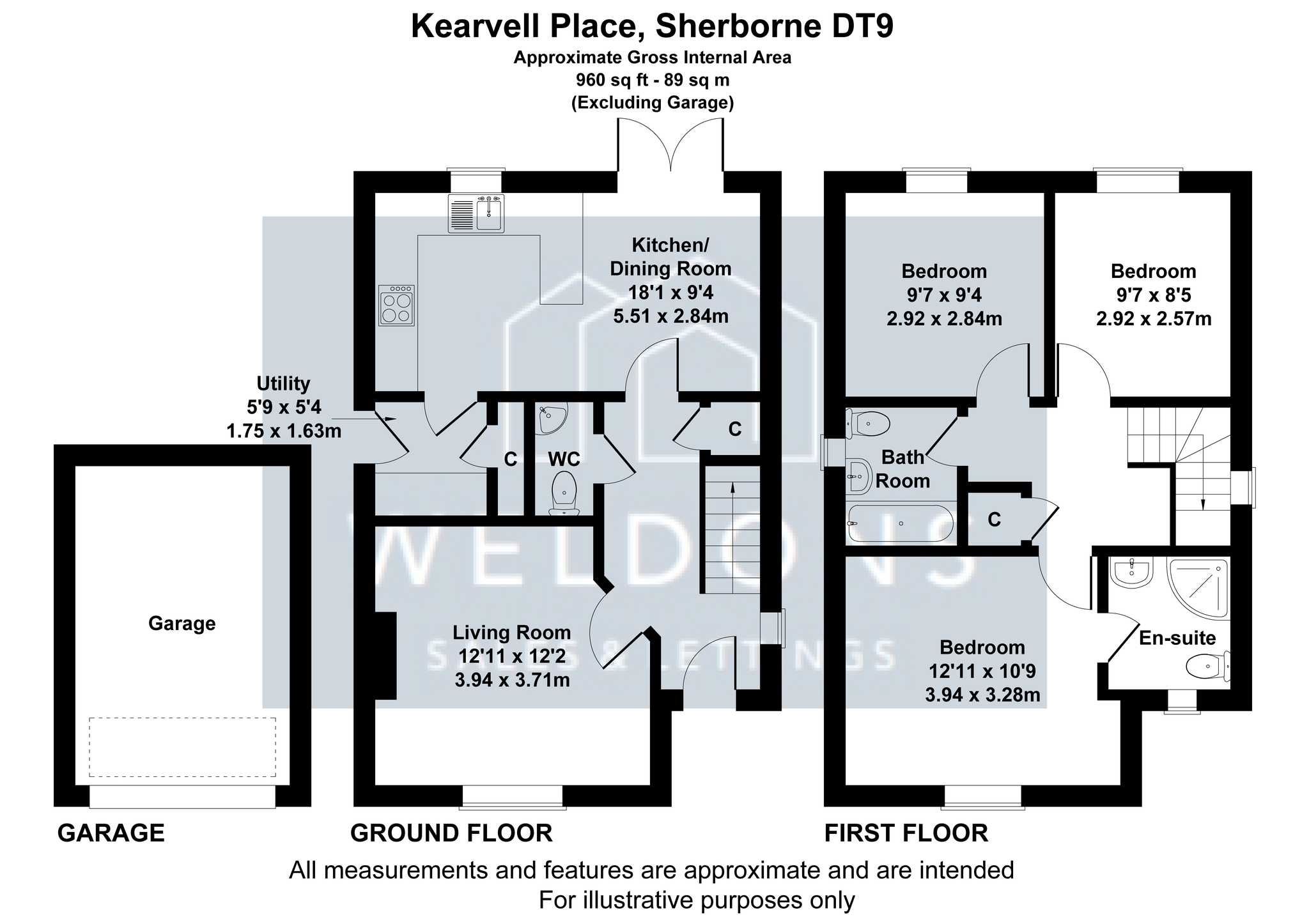 Floorplan for Kearvell Place, Dorset, Sherborne