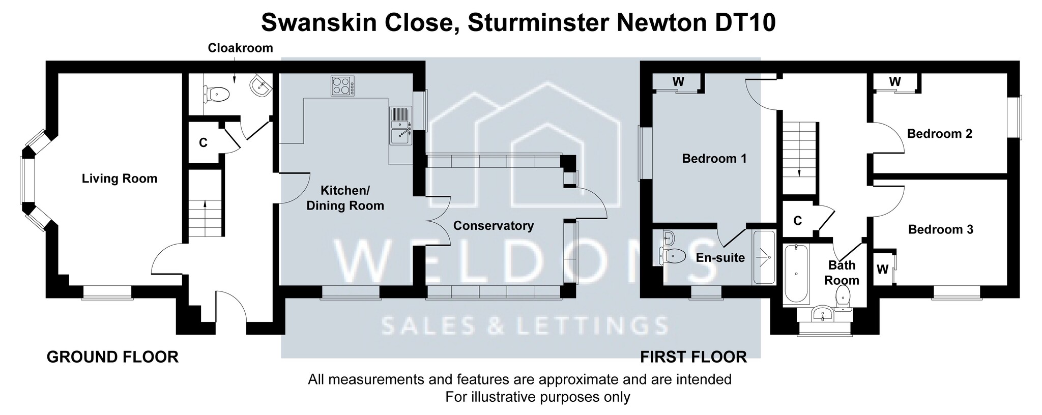 Floorplan for Swanskin Close, STURMINSTER NEWTON