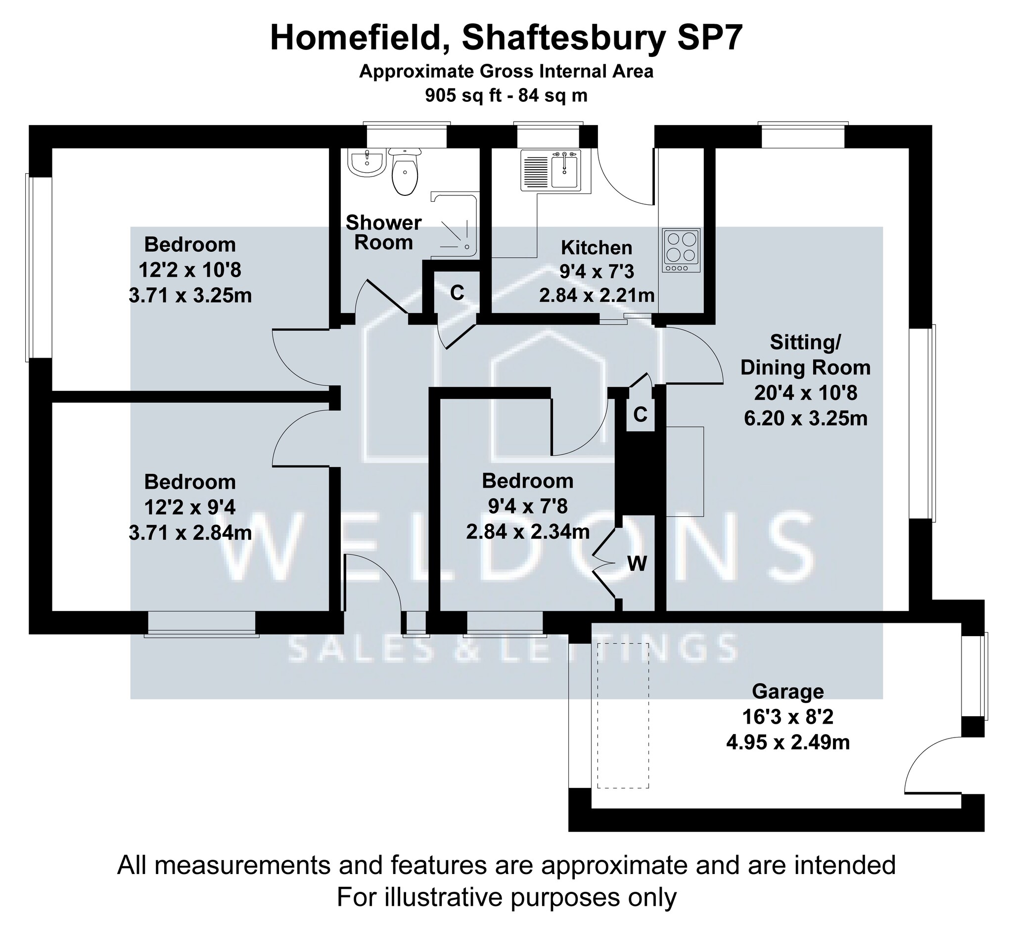Floorplan for Homefield, Dorset, Shaftesbury