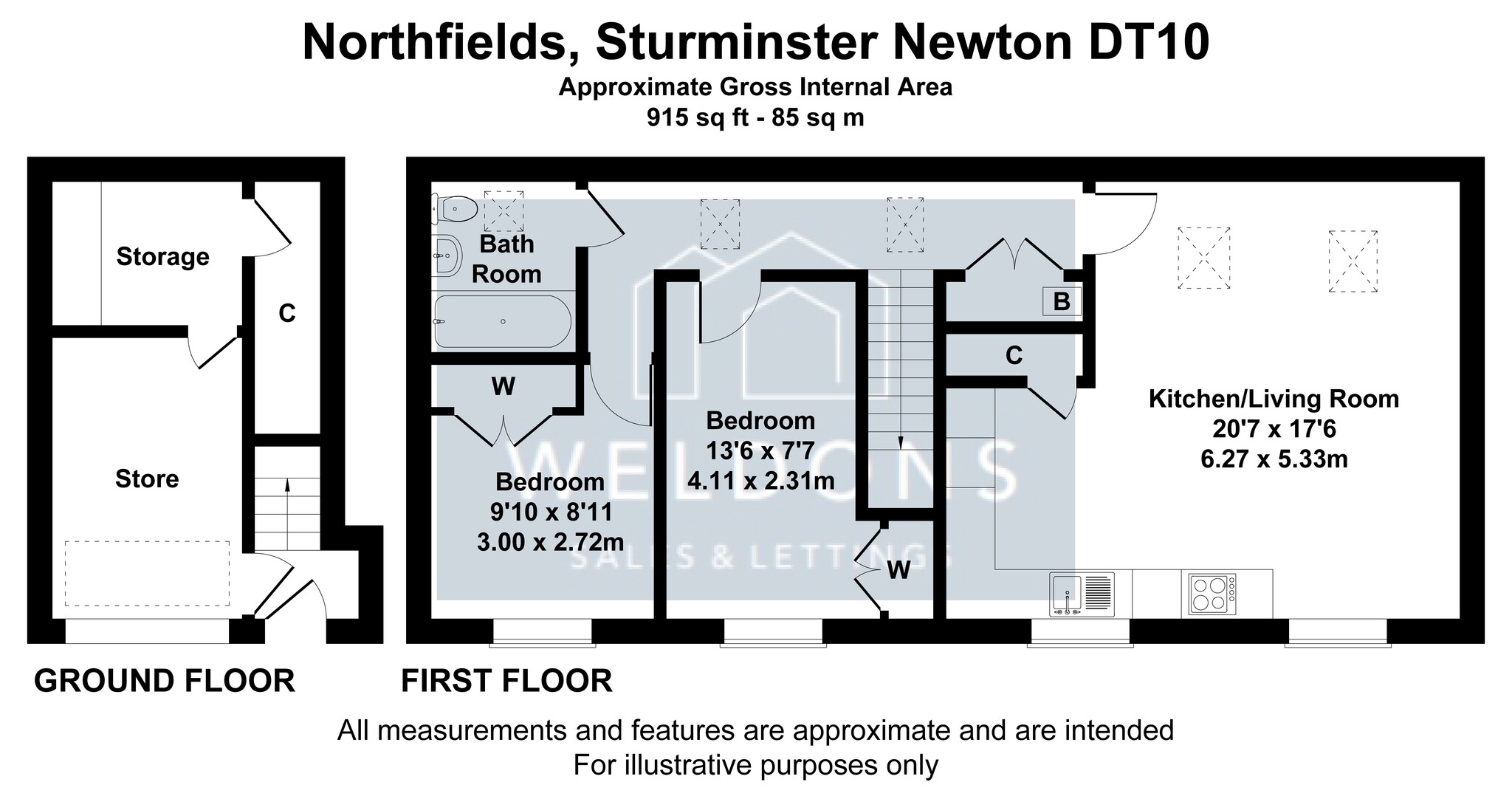 Floorplan for North Fields, STURMINSTER NEWTON