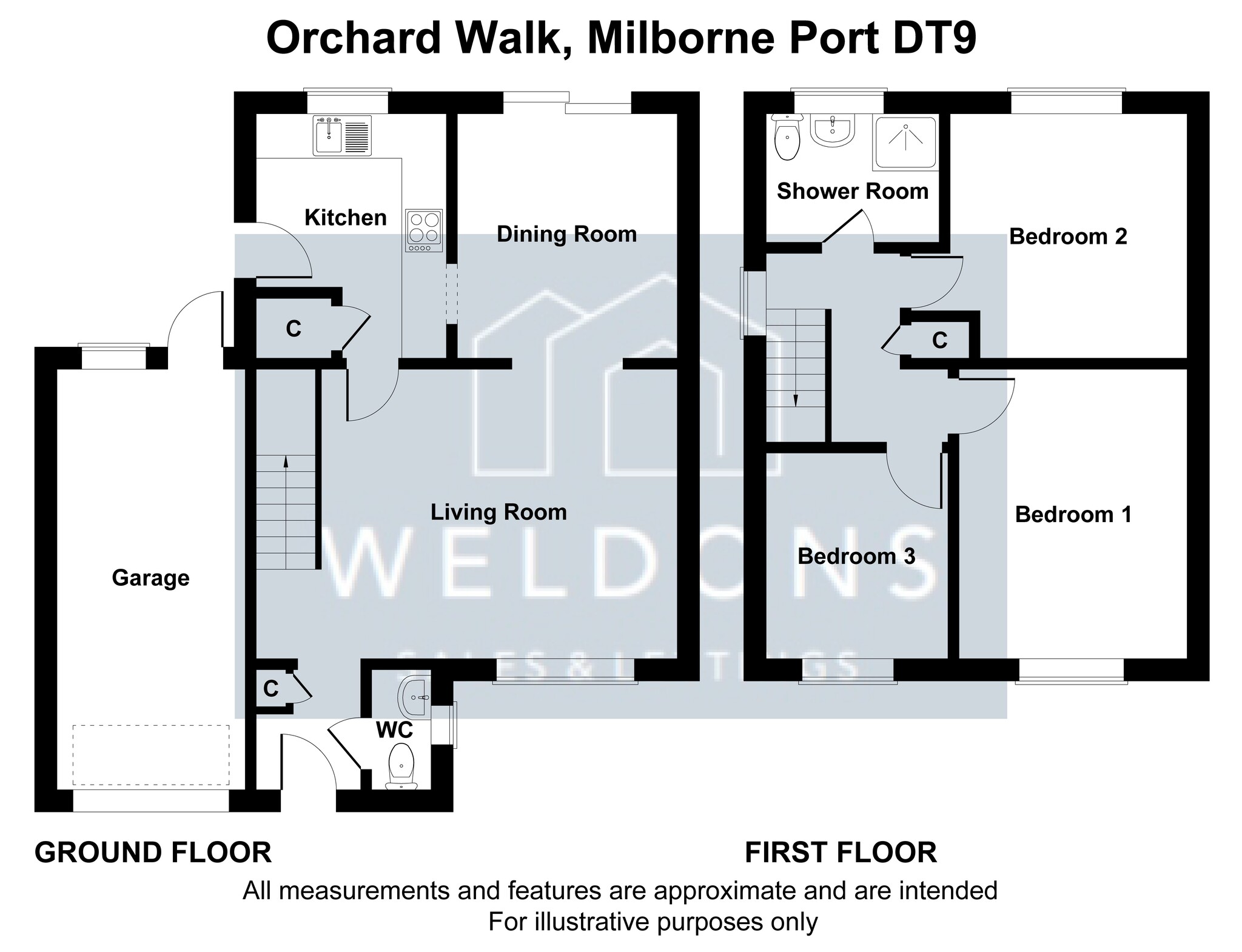 Floorplan for Orchard Walk, Milborne Port, SHERBORNE