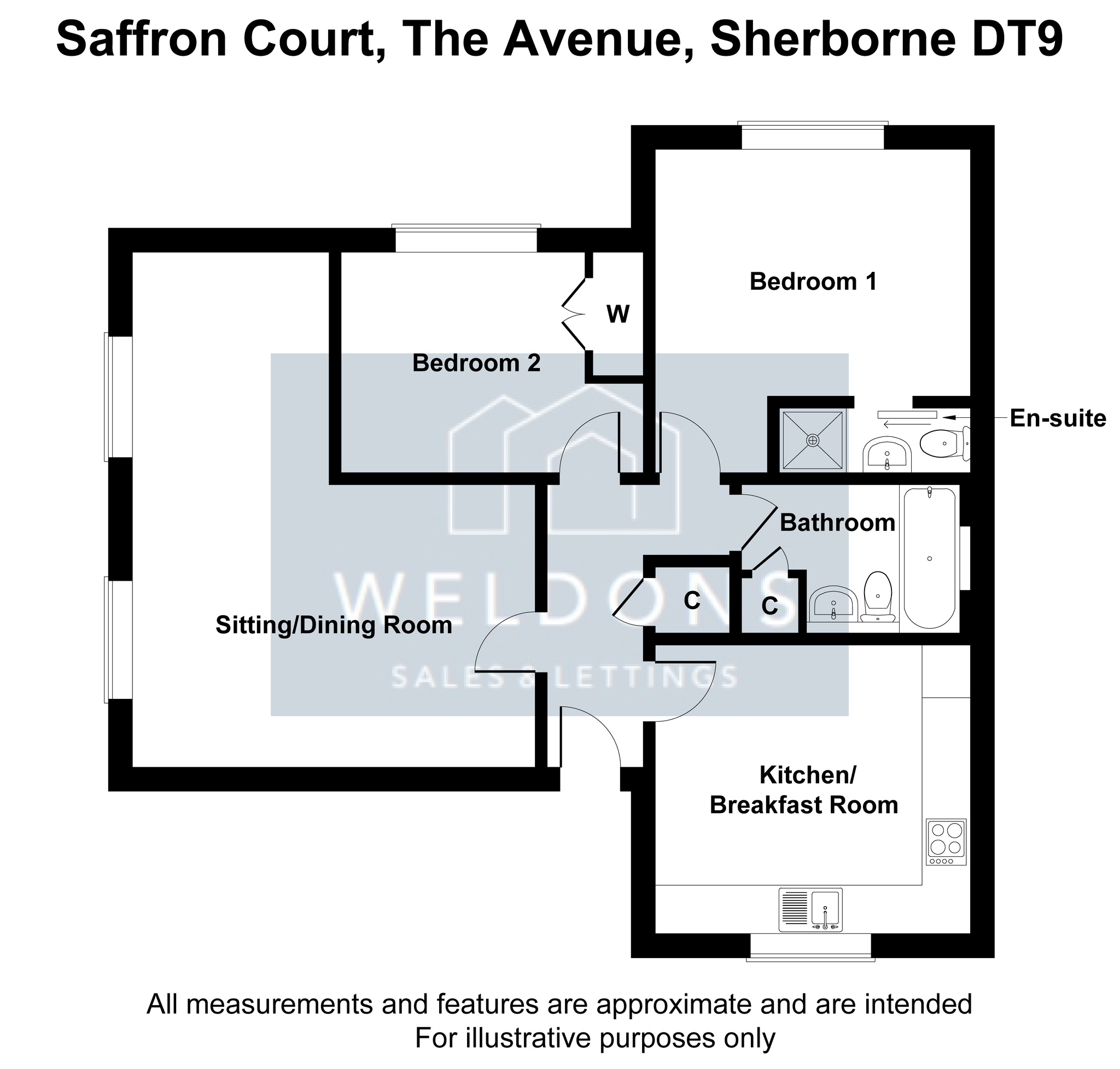 Floorplan for Saffron Court, The Avenue, Dorset, Sherborne