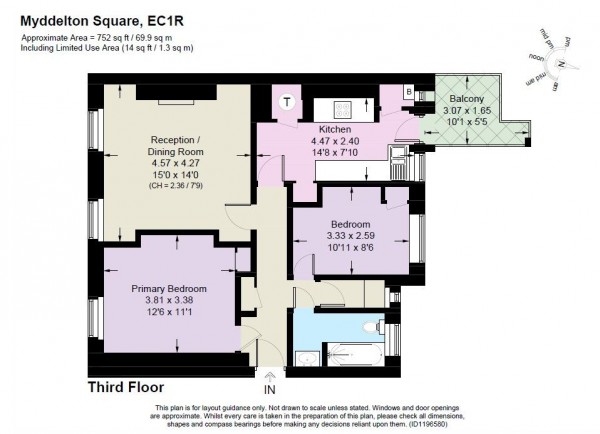 Floorplan for Myddelton Square, Islington, London, EC1R