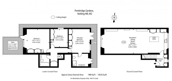 Floorplan for Pembridge Gardens, Notting Hill, London, W2