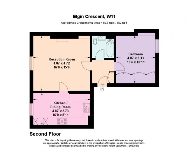 Floorplan for Elgin Crescent, W11