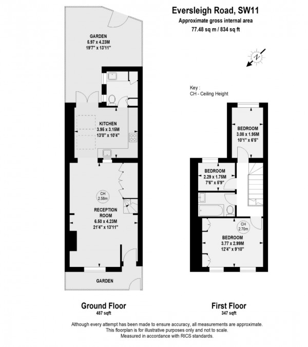 Floorplan for Eversleigh Road, London, SW11 5XA